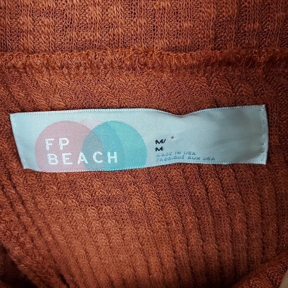 Free People Beach Split Back World Traveler Batwing Cowl Neck Ribbed Sweater - Picture 5 of 9